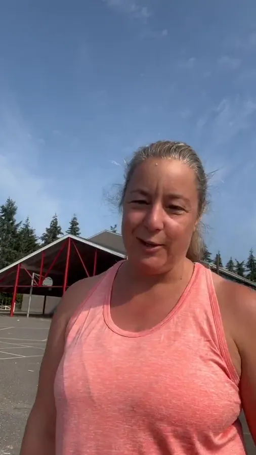 Member in her forties at the park