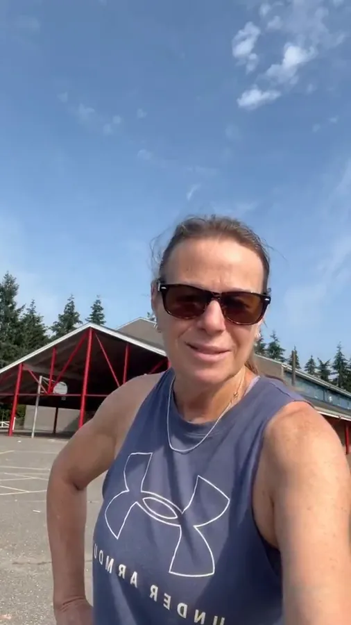 Fit member in her fifties at the park